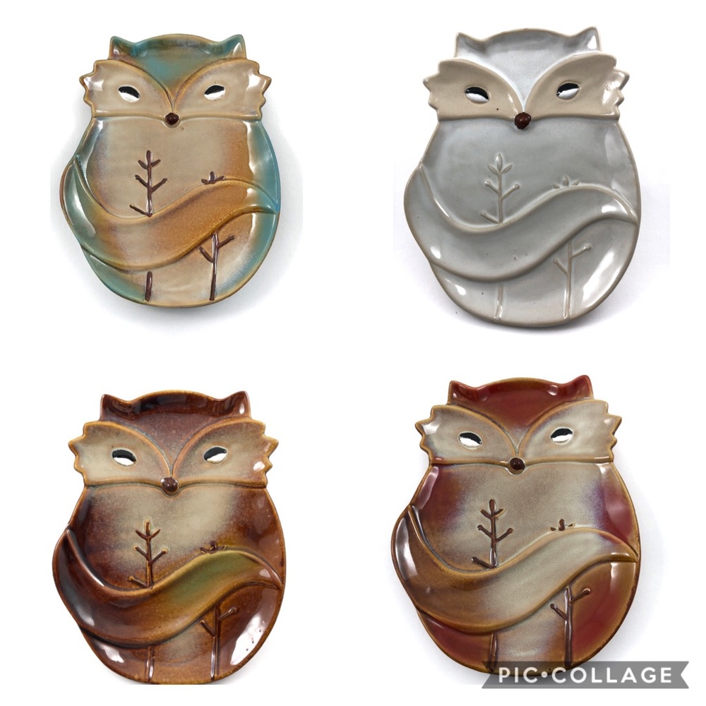 Gibson Home Set of 4 Fox Serving Plates